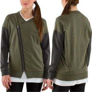 Lululemon Mula Bundle Wrap Jacket Size 6 Heathered Fatigue Green Dark Gr…